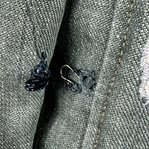 Plenty Tracy Reese Anthropologie Olive Green Embroidered Long Denim Nehru Jacket - Picture 10 of 16